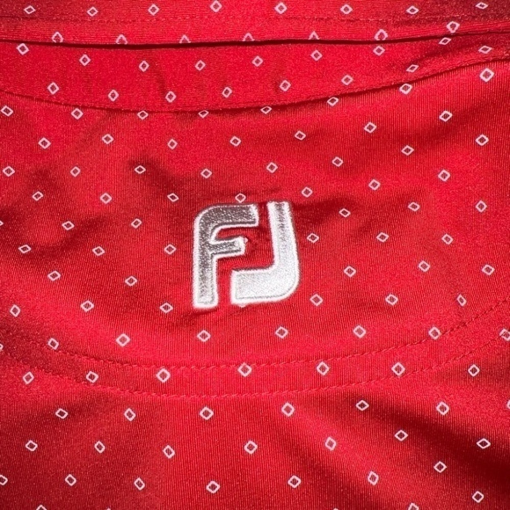 EUC FJ FootJoy Shirt Mens XL Red Paisley Lightweight Short Sleeve‎ Golf Polo (T) - Picture 8 of 9